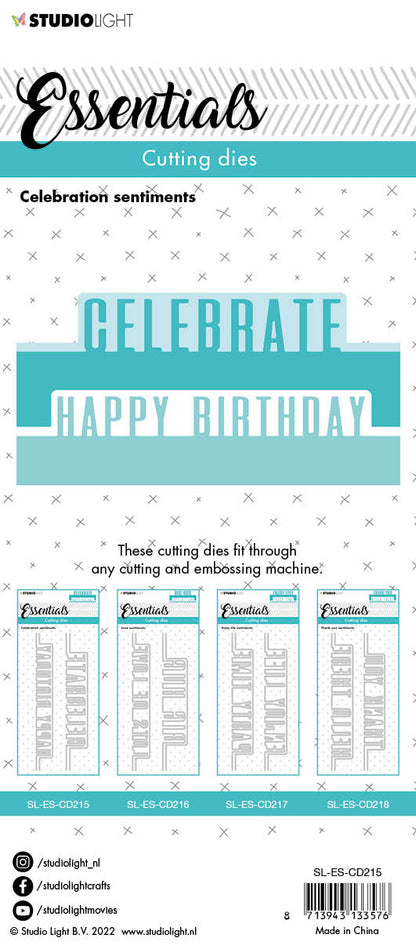 SL Cutting Die Celebration Sentiments Essentials 58x152x1mm 4 PC nr.215