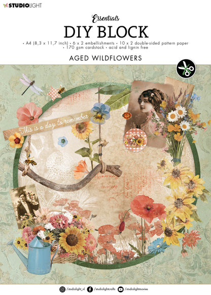 SL DIY Block Aged Wildflowers Essentials294x210x9mm 32 SH nr.45