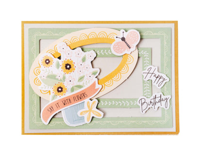 SL Die-Cut Block Floral Pastel Frames Essentials 105x148x3mm 24 SH nr.65