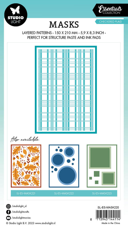 SL Mask Checkered Plaid Essentials 150x210x1mm 1 PC nr.220