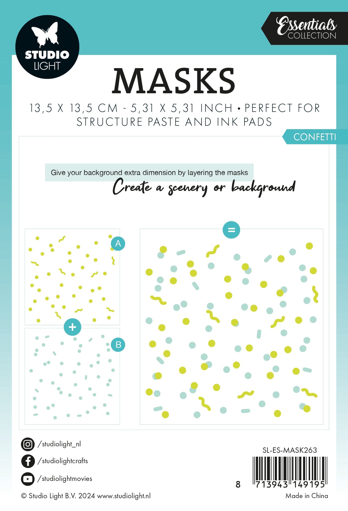 SL Mask Confetti Essentials 135x135x1mm 2 PC nr.263