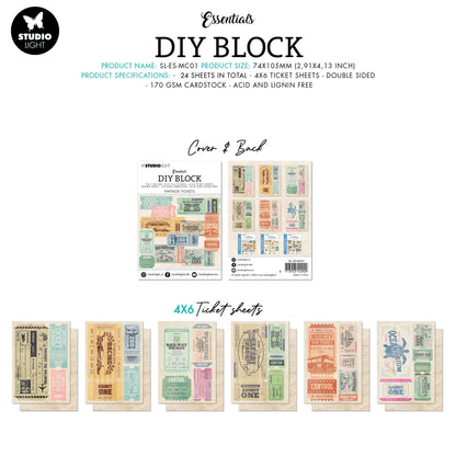 SL DIY Block Mini Vintage Tickets Essentials 74x105x9mm24 SH nr.01