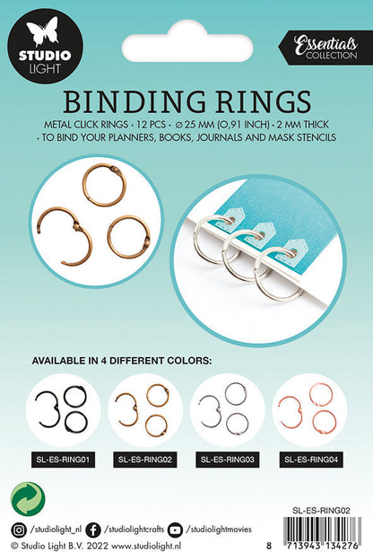 SL Binding Click Rings Old Gold Essentials 23x23x3mm 12 PC nr.02