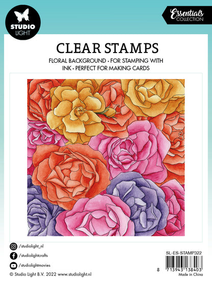 SL Clear Stamp Rozes Background Essentials 140x140x3mm 1 PC nr.322