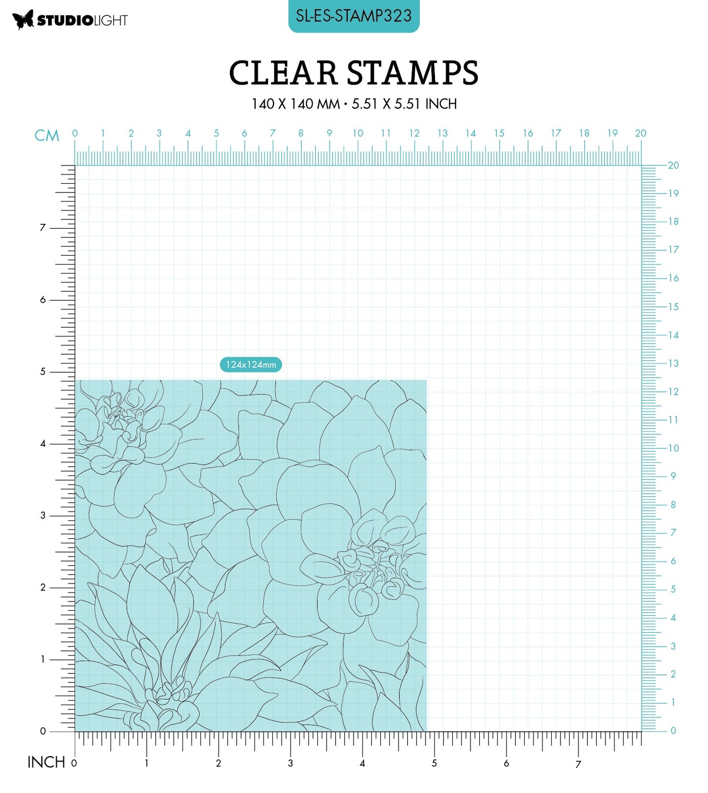 SL Clear Stamp Dahlia Background Essentials 140x140x3mm 1 PC nr.323