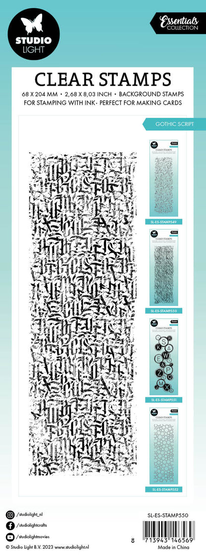 SL Clear Stamp Gothic Script Essentials 68x204x3mm 1 PC nr.550