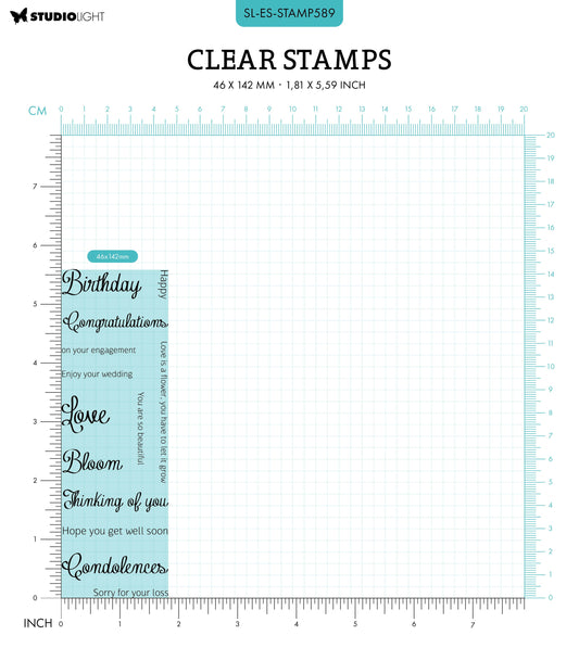 SL Clear Stamp Sentiments Essentials 46,2x142x3mm 13 PC nr.589