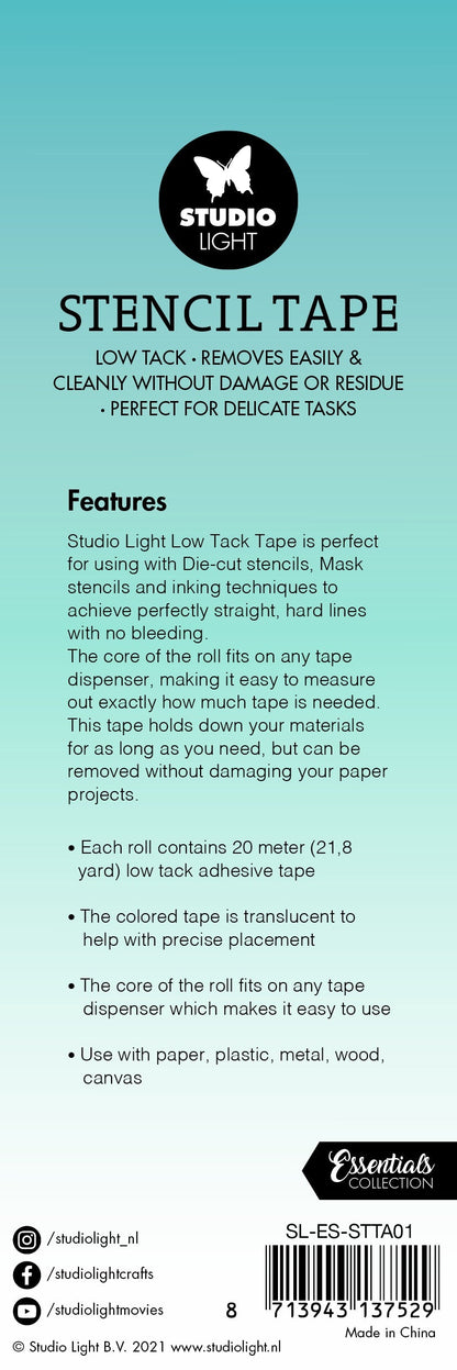 SL Stencil Tape Low Tack 15mm Wide 3 PCS Essential Tools 40x40x15mm 20 Mt nr.01