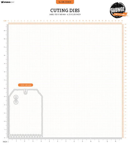 GR Cutting Die A6 Label Shape Grunge Collection 3 PC