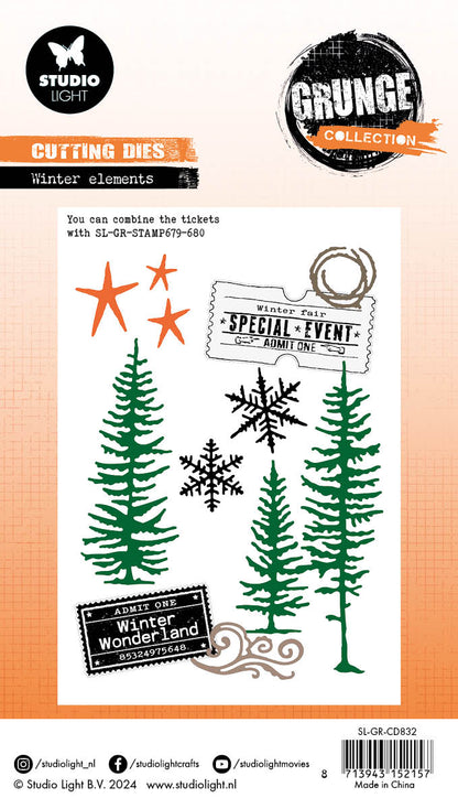 GR Cutting Die Winter Elements Grunge Collection 12 PC