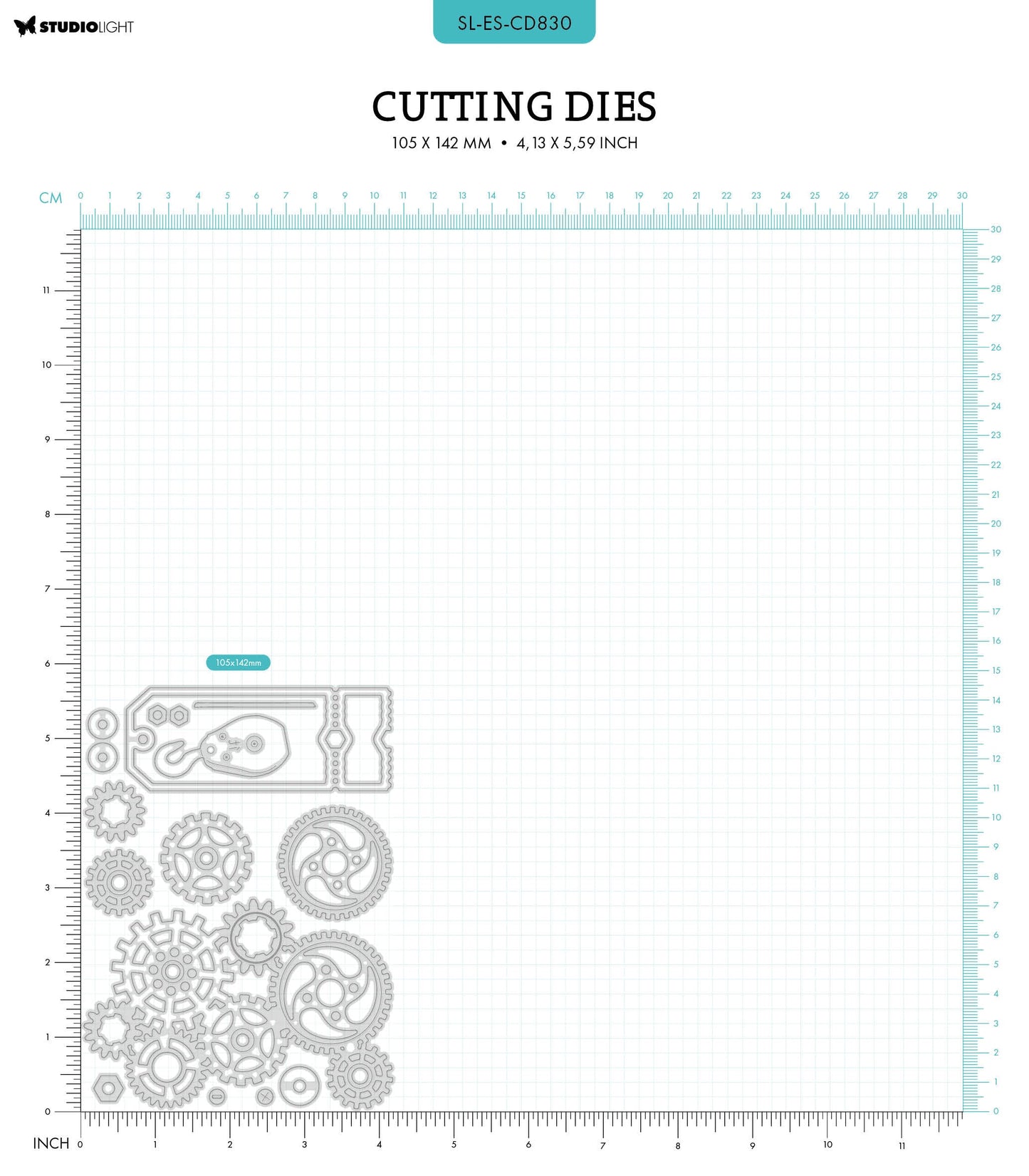 SL Cutting Dies Gears & Ticket Gearhead's Workshop 9 PC