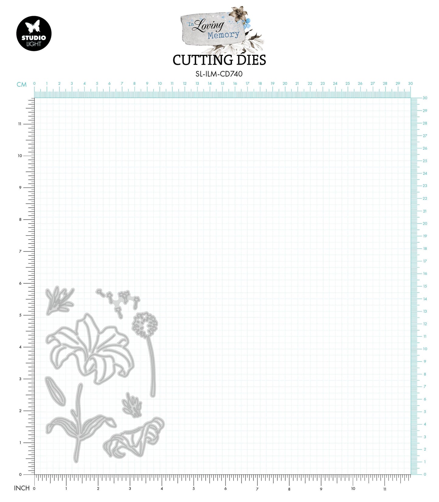SL Cutting Dies Sympathy Flowers In Loving Memory 93x139x1mm 8 PC nr.740