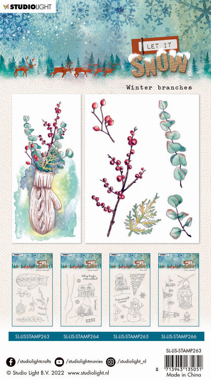SL Clear Stamp Winter Branches Let It Snow 105x148x3mm 1 PC nr.263