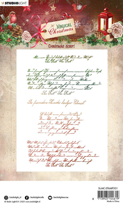 SL Clear Stamp Christmas Script Magical Christmas 87x129x3mm 1 PC nr.501