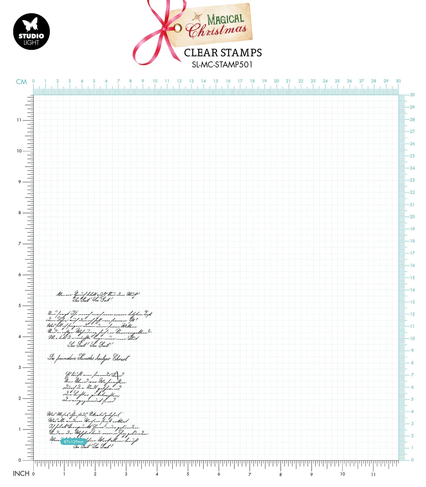 SL Clear Stamp Christmas Script Magical Christmas 87x129x3mm 1 PC nr.501