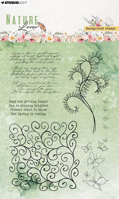SL Clear Stamps Background Stamps Nature Lover 99x139x3mm 6 PC nr.594