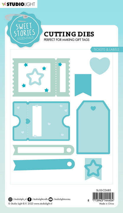 SL Cutting Die Tickets & Labels Sweet Stories 150x112x1mm 18 PC nr.685