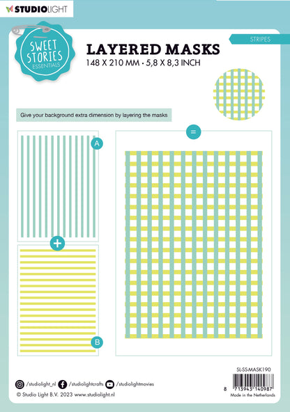 SL Mask Stripes Sweet Stories 150x210x1mm 1 PC nr.190