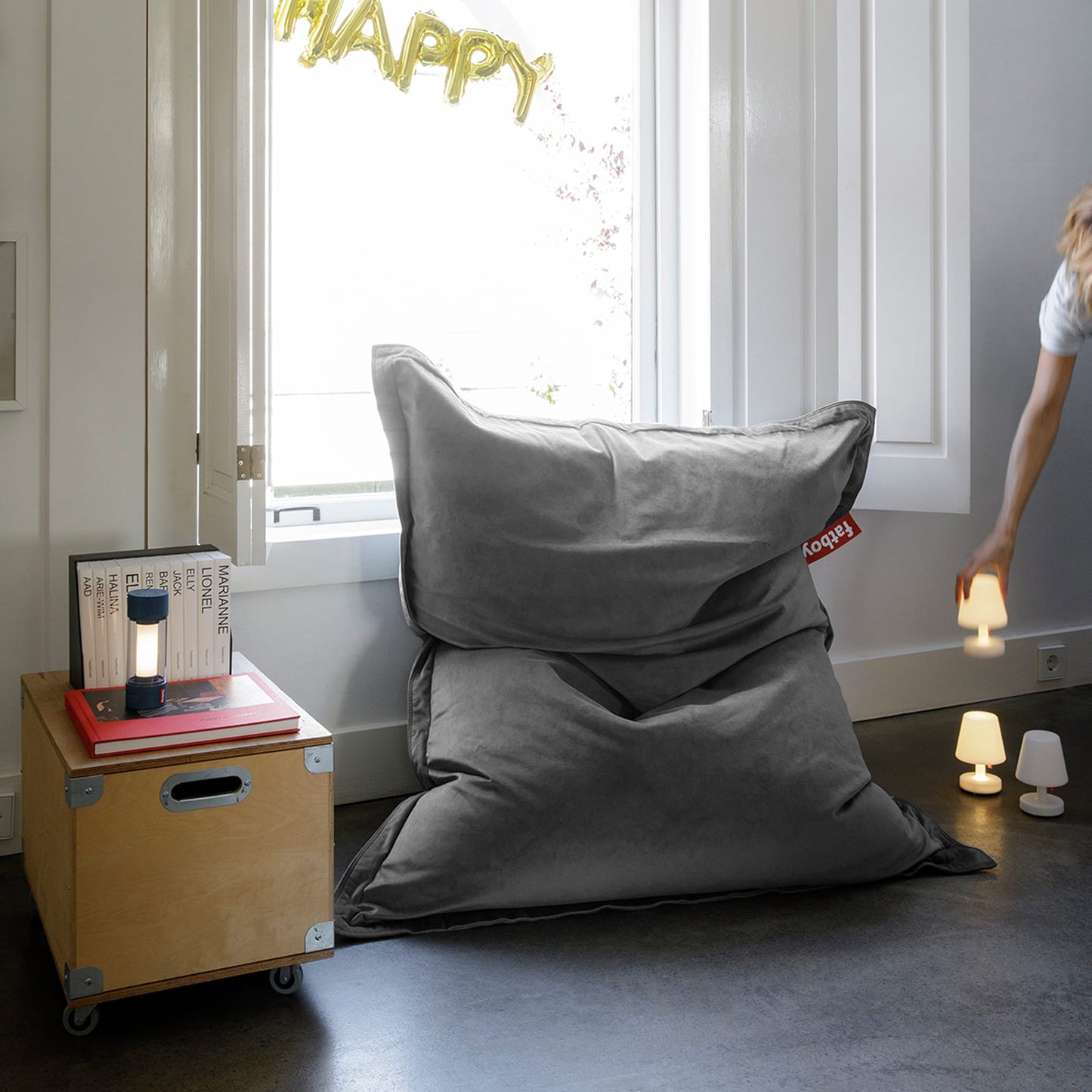 Schlanker Samt Sitzsack<br> Für Innenräume