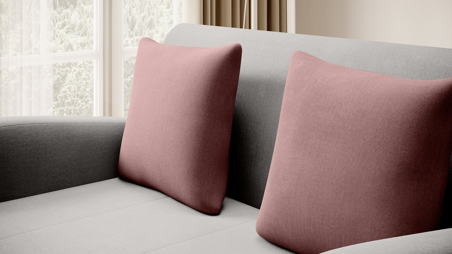 Ario Condo Style 2 Seater Storage Sleeper Sofa - Grey/Blush