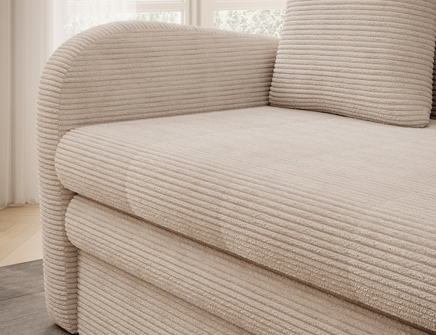 Ario Condo Style 2 Seater Storage Sleeper Sofa - Beige