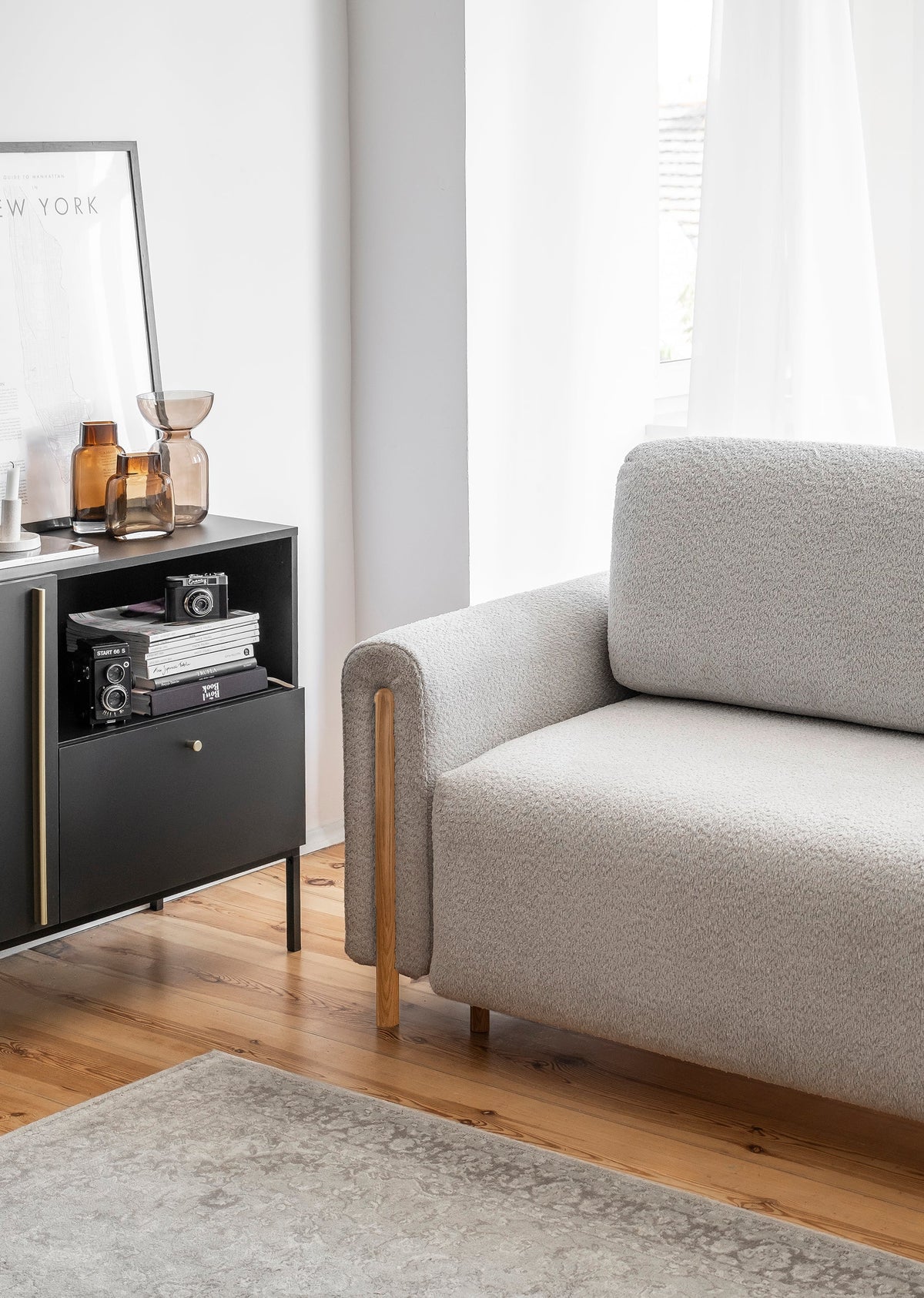 Arcadova 3 Seater Storage Sleeper Sofa - Grey