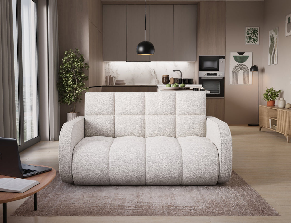 Deverio 3 Seater Condo Size Storage Sleeper Sofa - White