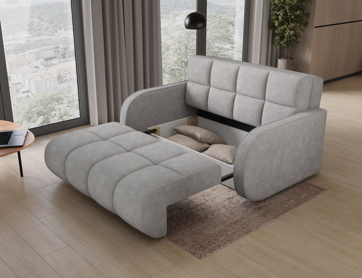 Deverio 3 Seater Condo Size Storage Sleeper Sofa - Light Grey