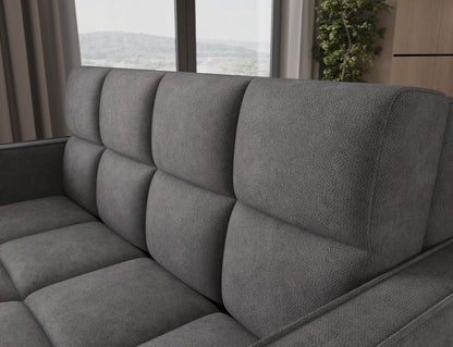 Deverio 3 Seater Condo Size Storage Sleeper Sofa - Dark Grey