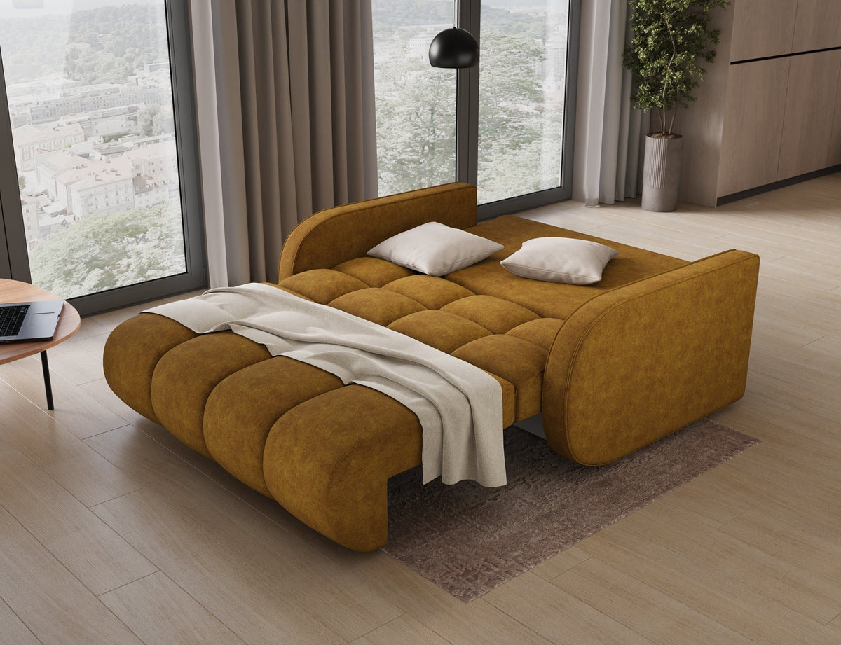 Deverio 3 Seater Condo Size Storage Sleeper Sofa - Mustard