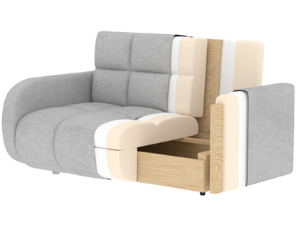 Deverio 3 Seater Condo Size Storage Sleeper Sofa - Mocha Brown