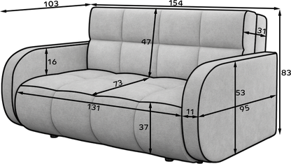 Deverio 3 Seater Condo Size Storage Sleeper Sofa - Light Grey