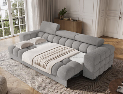Festello 3 Seater Sleeper Sofa - Grey
