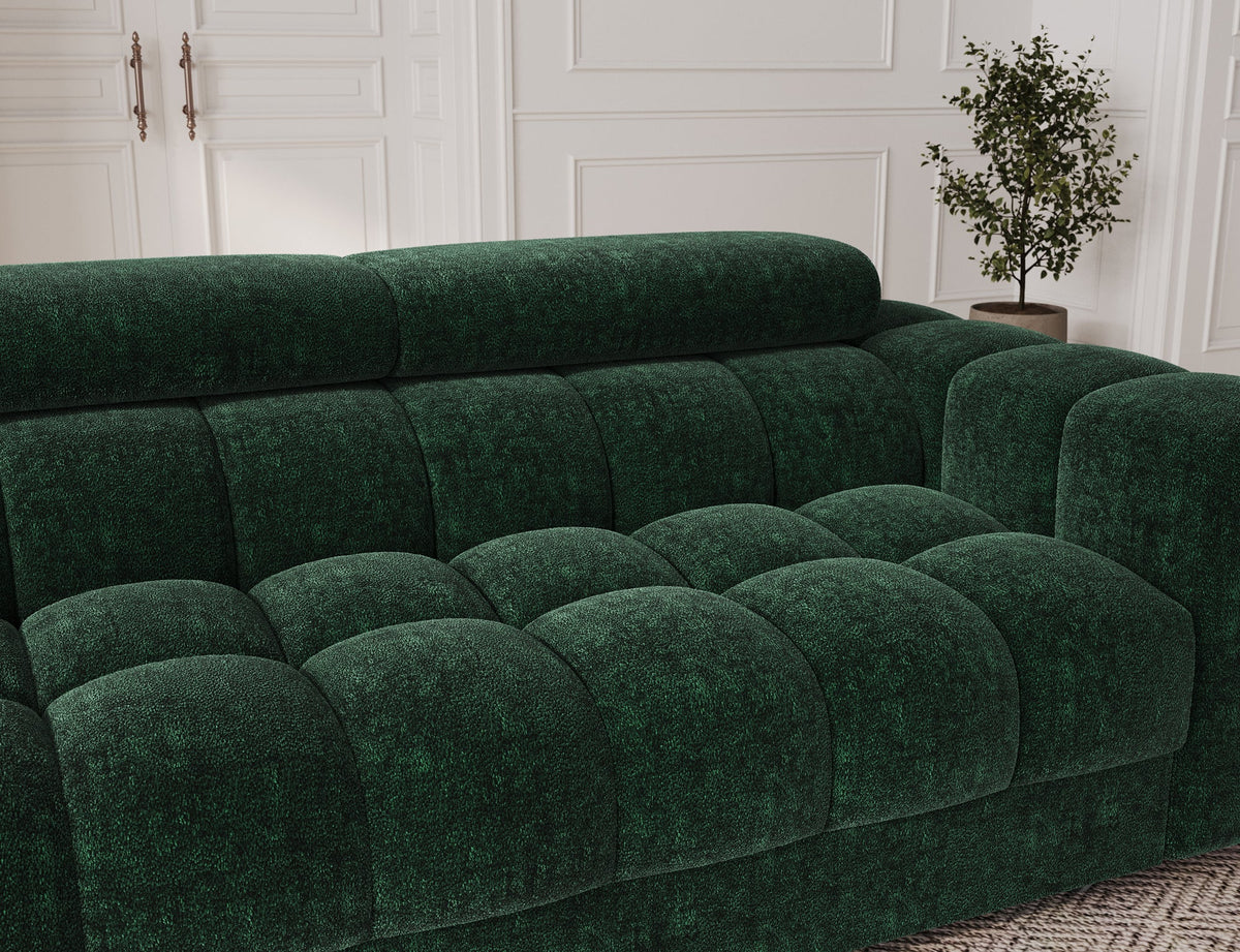 Festello 3 Seater Sleeper Sofa - Emerald Green