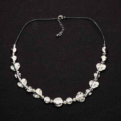 Silver Plate Beaten Heart Necklace