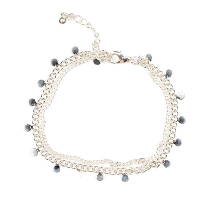 Double Disc Chain Bracelet - Silver Plate