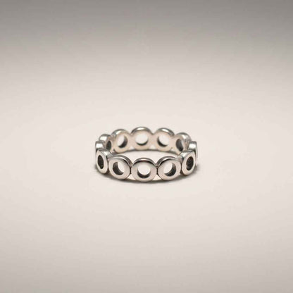 Open Discs Ring In Silver Plate