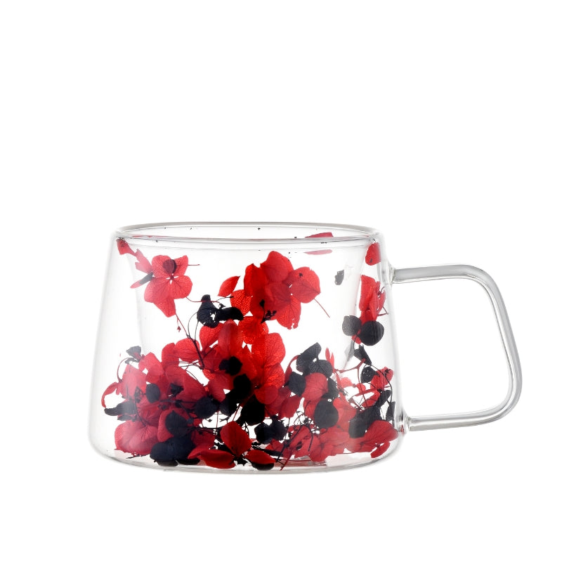Coffee Cup Double-Walled with Floral Design 7 Oz - 1Piece