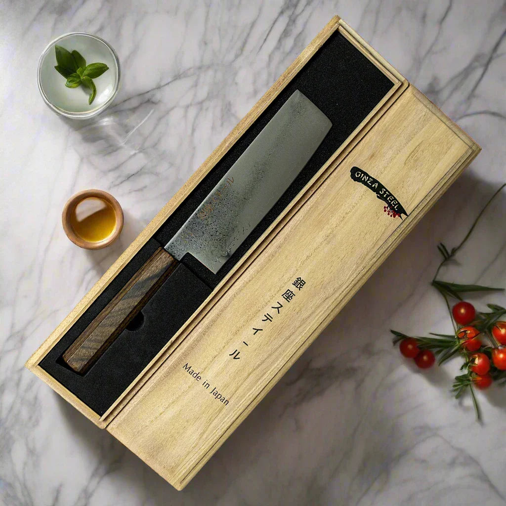 Seiryū (青龍) Serie - Nakiri Messer 170mm VG10 Damaszener Stahl