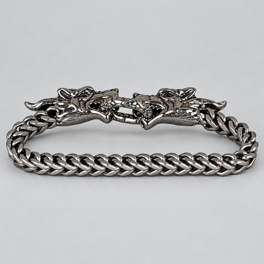 Steeltime Men's Dragon Head Stainless Steel Bracelet