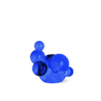 Bubble Crystal Glass Candle Holder - Cobalt Blue Decorative Sculpture