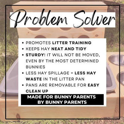 Six Hole Rabbit Hay Feeder & Litter Pan Combo