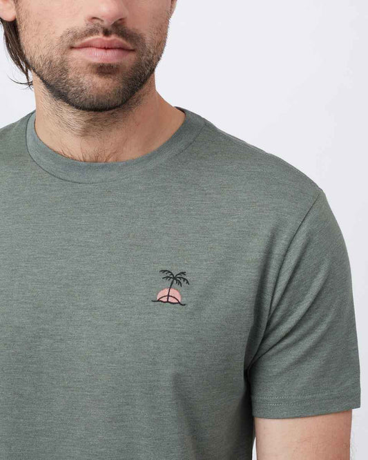 Palm Sunset Embroidery T-Shirt