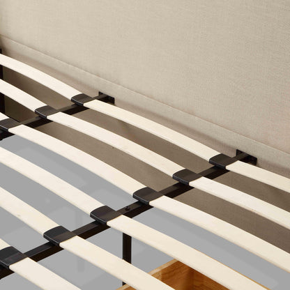 Savanna Upcycled Linen Platform Storage Bed - Taupe