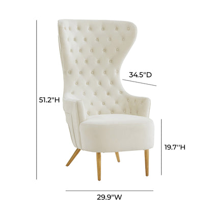 Sinaia Tufted Velvet Wingback Accent Chair - Multiple Color Options