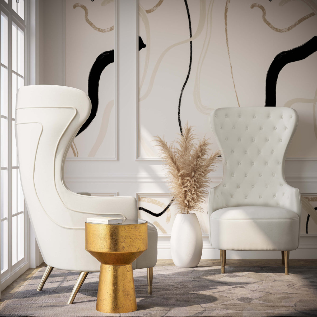 Sinaia Tufted Velvet Wingback Accent Chair - Multiple Color Options
