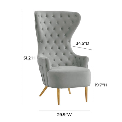 Sinaia Tufted Velvet Wingback Accent Chair - Multiple Color Options