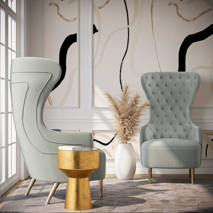 Sinaia Tufted Velvet Wingback Accent Chair - Multiple Color Options