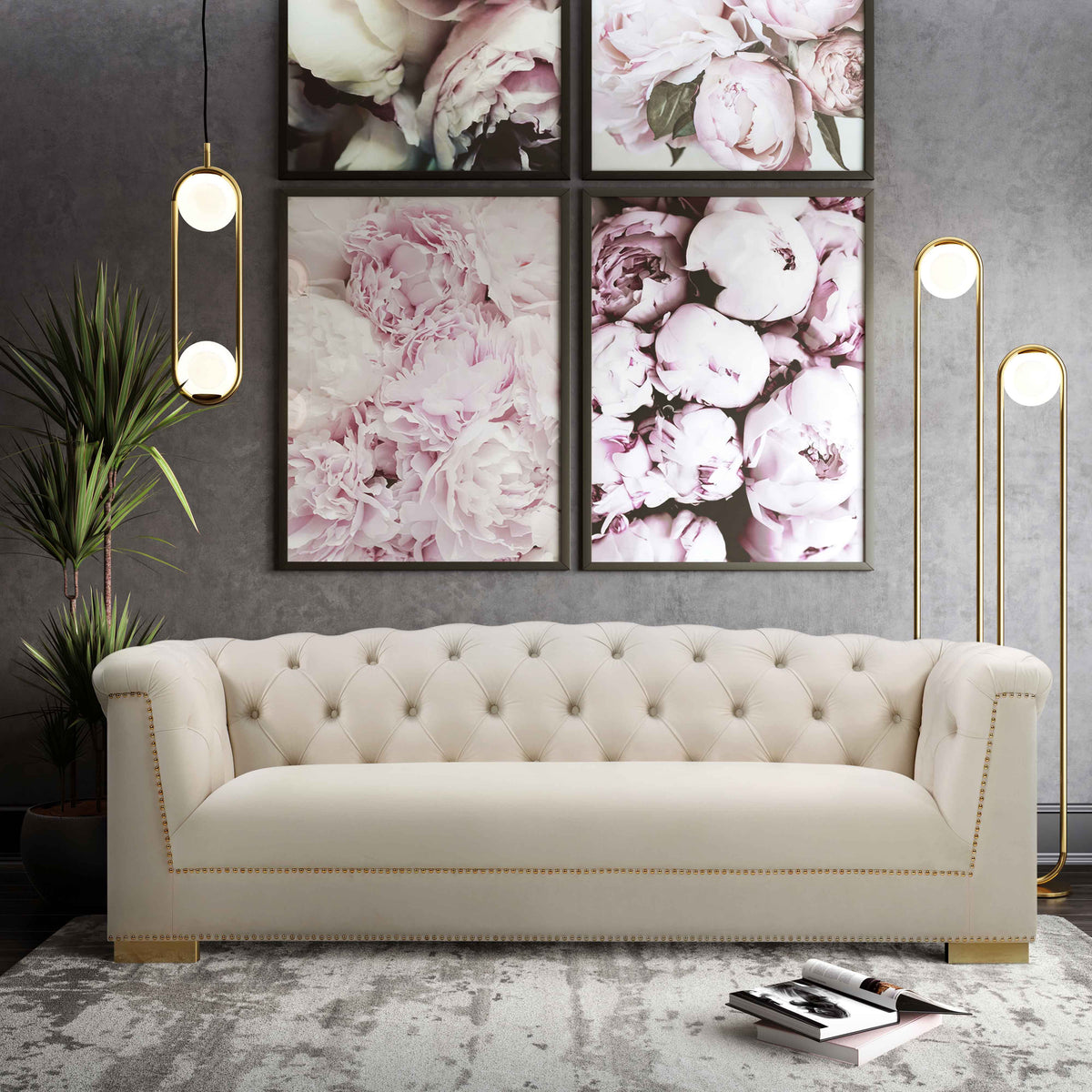 Tulcea Luxury Velvet Tufted Sofa - Multiple Colors Available