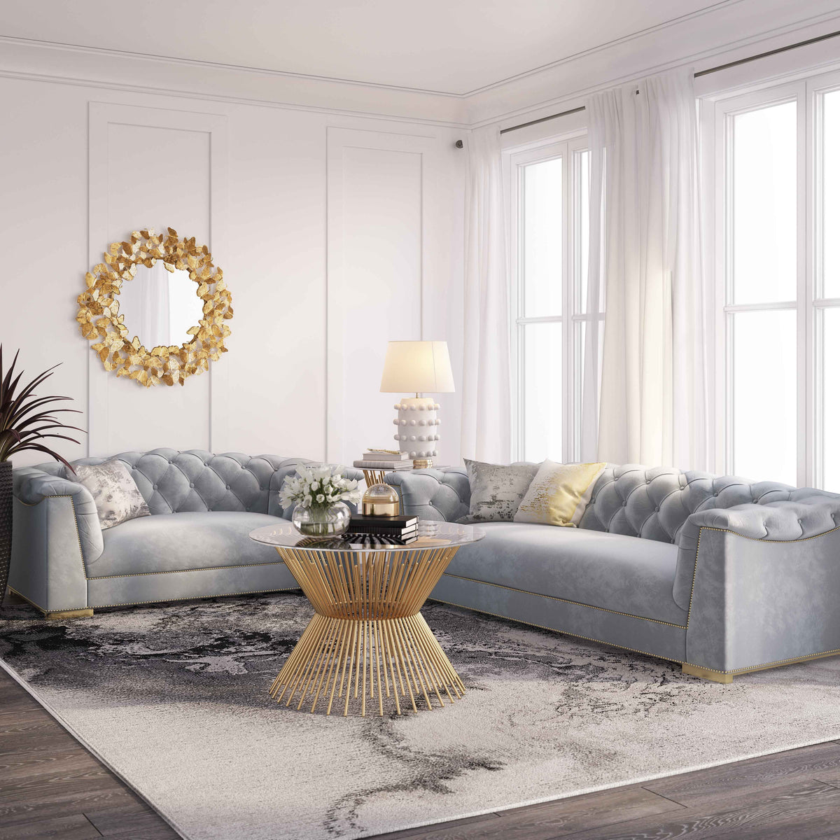 Tulcea Luxury Velvet Tufted Sofa - Multiple Colors Available